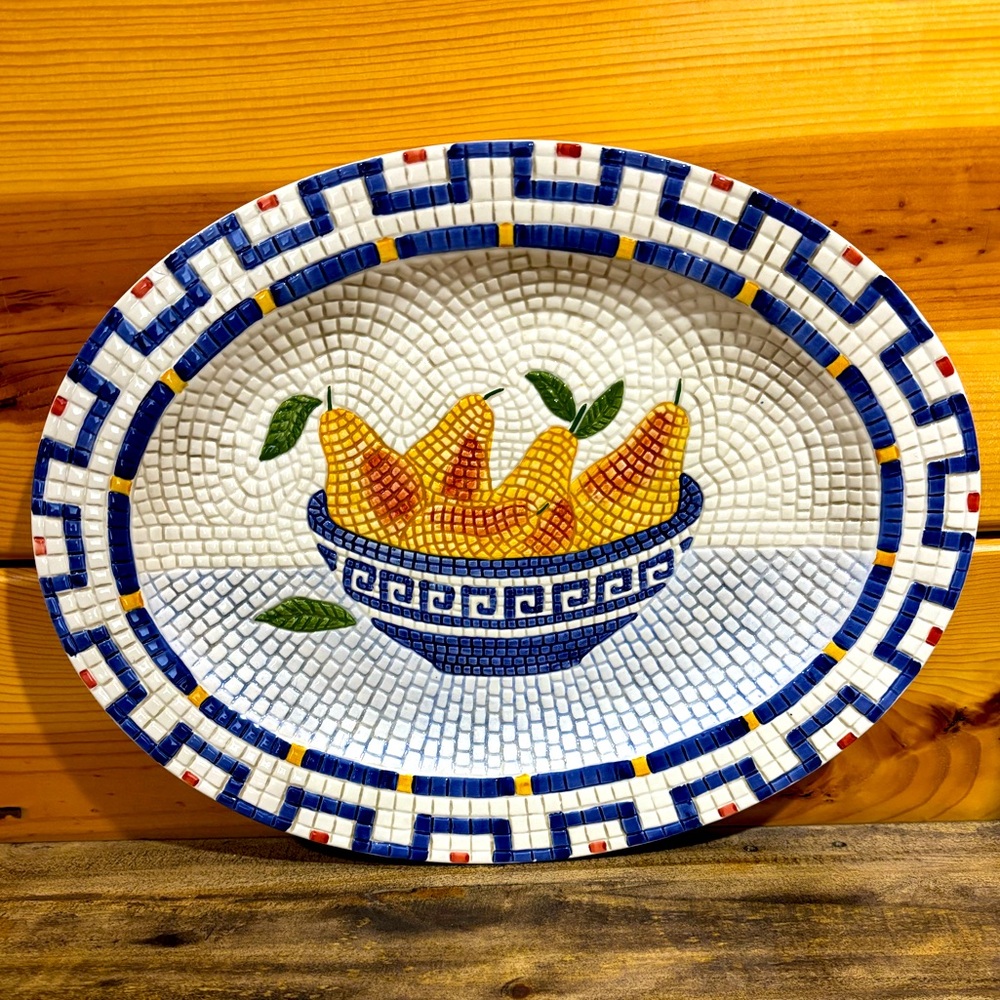Clay Art Mosaic Pear Platter
